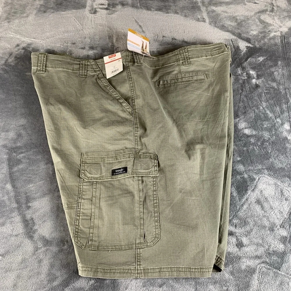 Wrangler Five Star Shorts‎ Mens 48 Green Relaxed Fit Rip Stop 48x10 NEW Tags